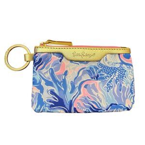 Lilly Pulitzer Shade Seekers Print ID Case Wallet Coin Purse with Keychain